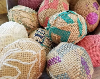 Easter eggs, Burlap eggs, Easter Decor, Basket Filler
