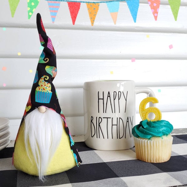 Birthday Gnome, cupcake decor, birthday decor