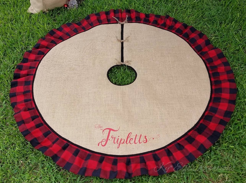 Buffalo Plaid Christmas Tree Skirt 