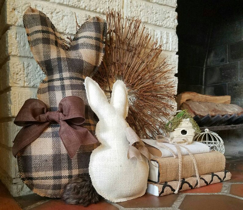 Burlap Bunny easter decor Easter Bunny Door Hanger