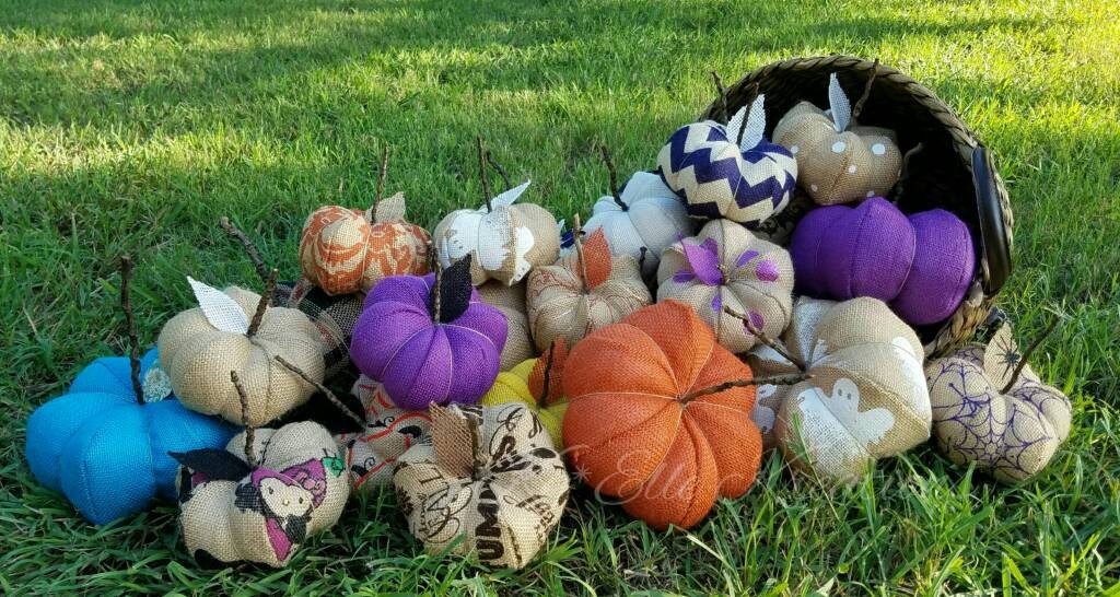 Burlap Pumpkins Halloween Decor Fabric Pumpkins Table Decor Etsy