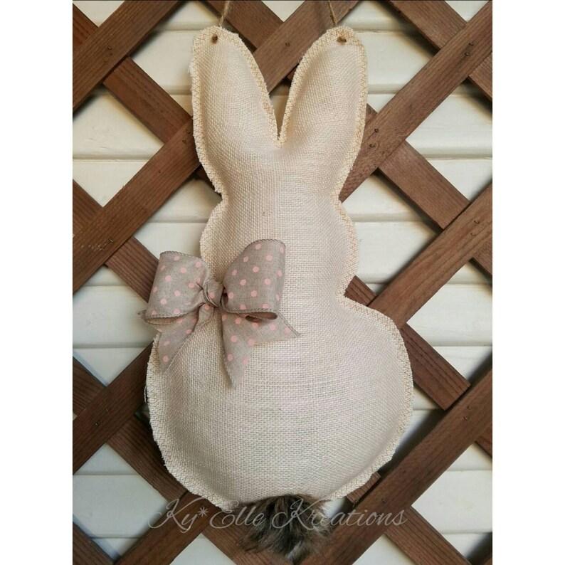 Burlap Bunny easter decor Easter Bunny Door Hanger