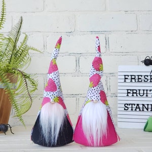 Strawberry Gnome, tomte, fruit decor, strawberry decor