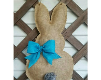 Easter Bunny Door Hanger, Bunny Door Hanger, easter decor, easter decorations, Easter Bunny, Stuffed Bunny, Burlap Bunny, door decor