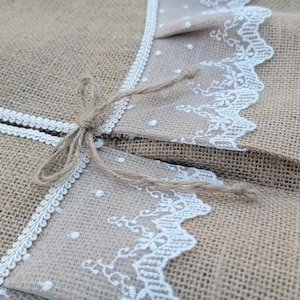 Christmas Tree Skirt, burlap christmas, burlap and lace, christmas decor