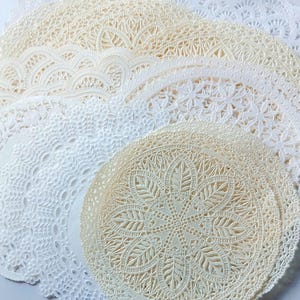 Vintage Paper Lace Doilies White And Cream,  Assorted Pattern Doyley, Genuine Vintage Paper Crafting Journal, Vintage Tea Party, Countrycore