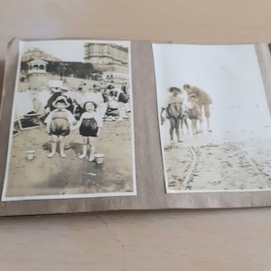 Antique 1900s Photograph Album, Family Portrait, Children, Dog, Victorian Photograph, Black and White Photo,Antique Ephemera, Social History
