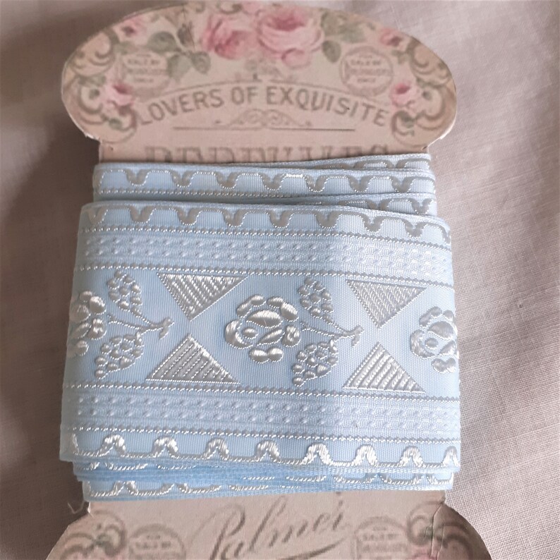 Vintage Haberdashery Unused 192030s Vintage Blue Sewing Trims Ribbons Journal Supplies