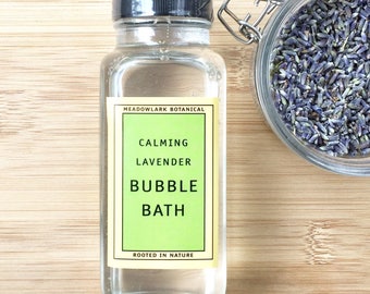 Organic French Lavender Bubble Bath | Sensitive Skin Safe | Glass Bottle