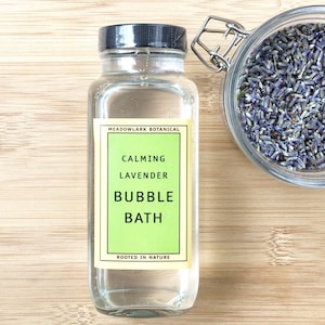 Organic French Lavender Bubble Bath |  Glass Bottle