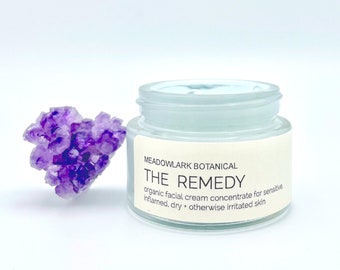 The Remedy - Organic Face Cream with Blue Tansy for Delicate Skin  | Glass Jar | 1.5 fl oz