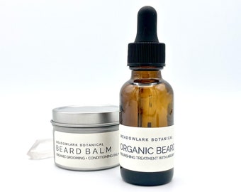 Father's Day Beard Gift for Men - Organic Beard Oil & Balm Gift Set | Softens, Hydrates and Grooms All Hair Types