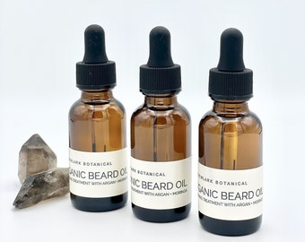 Father's Day Gift - Organic Beard Oil Gift - Set of 3 Full Size Glass Bottles |