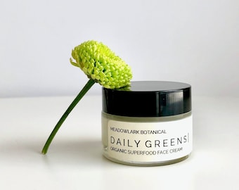 Daily Greens Superfood Face Cream  | Organic + Vegan | 1.5 fl oz glass jar