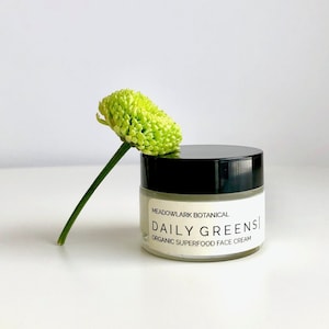 Daily Greens Superfood Face Cream  | Organic + Vegan | 1.5 fl oz glass jar