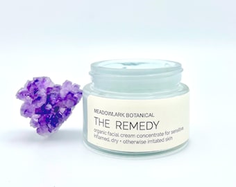 The Remedy - Organic Face Cream with Blue Tansy for Delicate Skin  | Glass Jar | 1.5 fl oz