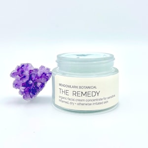 The Remedy - Organic Face Cream with Blue Tansy for Delicate Skin  | Glass Jar | 1.5 fl oz