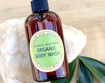 Natural Body Wash - Orange Blossom + Raw Local Honey + Neroli | Hydrating + Moisturizing Shower Gel Cleanser
