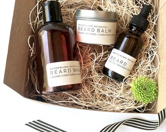 Christmas Gift for Men - Organic Beard Grooming Kit | Eco Friendly