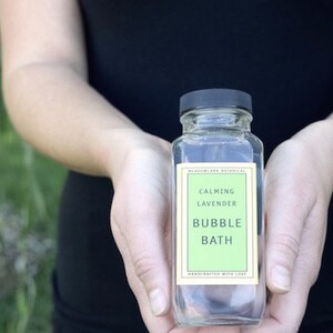 Organic French Lavender Bubble Bath Sensitive Skin Safe Glass Bottle 8.5 fl oz