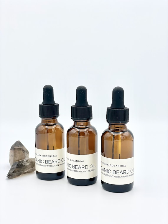 Organic Beard Oil Gift - Set of 3 Full Size Glass Bottles | Valentines Day Gift for Men