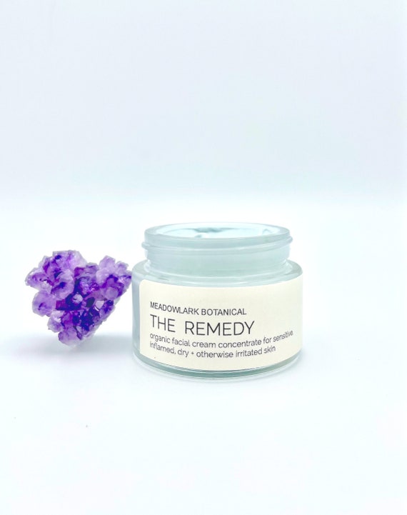 The Remedy - Organic Face Cream with Blue Tansy for Delicate Skin  | Glass Jar | 1.5 fl oz