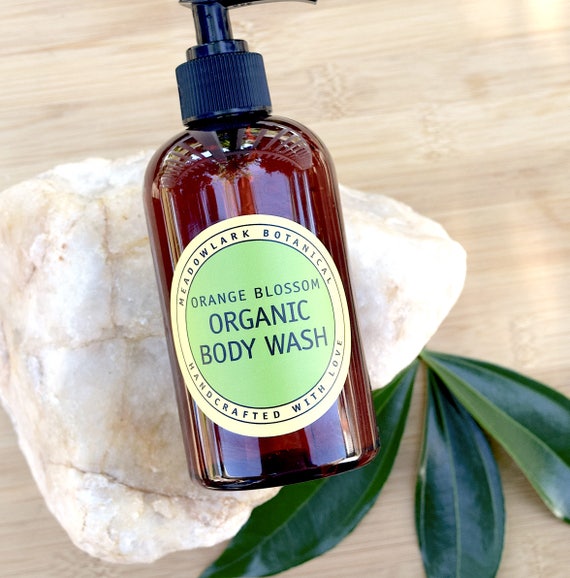 Natural Body Wash - Orange Blossom + Raw Local Honey + Neroli | Hydrating + Moisturizing Shower Gel Cleanser