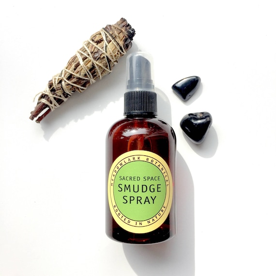 Smudge Spray Room Mist w. White Sage, Palo Santo and Cedar for Meditation, Yoga, Reiki, Energy Cleansing and Chakra Balancing