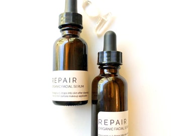 REPAIR | Organic Facial Serum Oil with Moringa, Sea Buckthorn & Active Botanicals | 1.5oz glass bottle