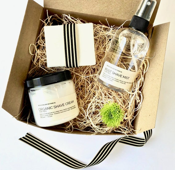 Birthday Gift for Men - Organic Shaving Kit - Moisturizing Shave Cream, Soap & Post-Shave Mist