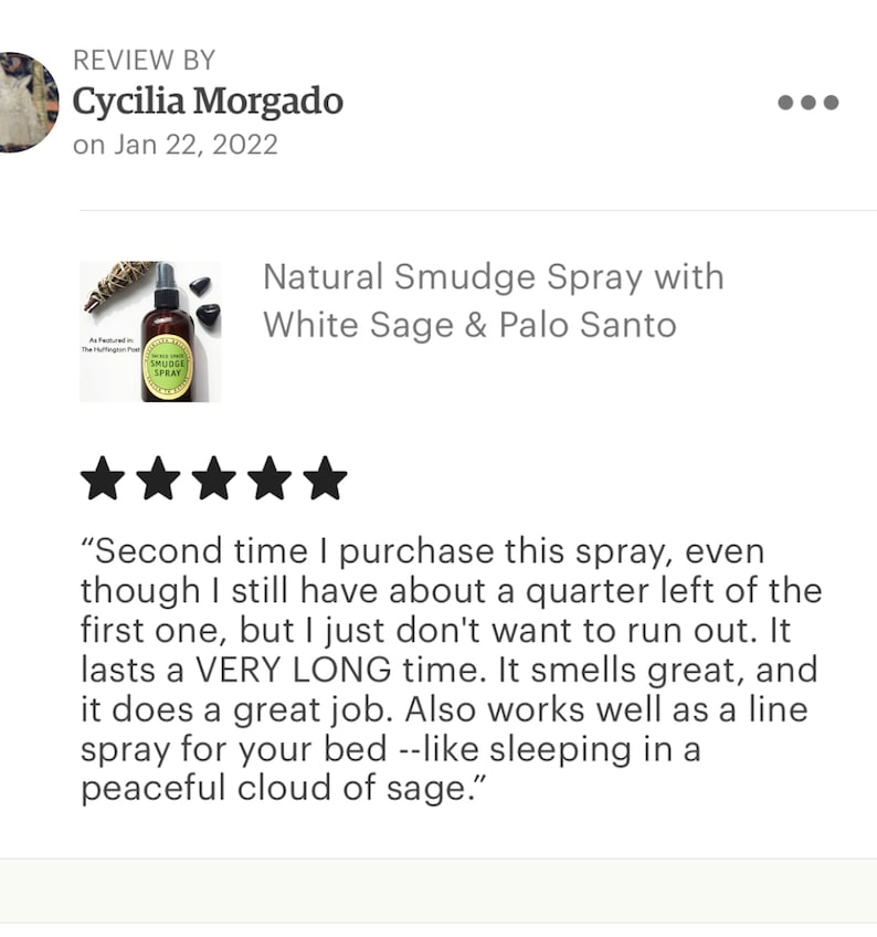 Natural Smudge Spray with White Sage Palo Santo Ethically Sourced Organic image 10