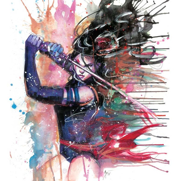Psylocke  - Watercolor Print