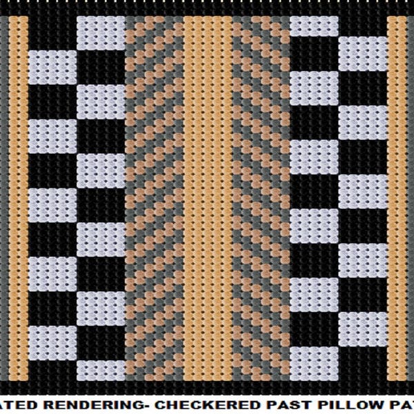 Checkered Past, Latch Hook Rug Pillow Pattern, DIY Latch Hook Rug Kit Pattern, Latch Hook Rug Kit Pattern, PDF Latch Hook Rug Pattern (Only)