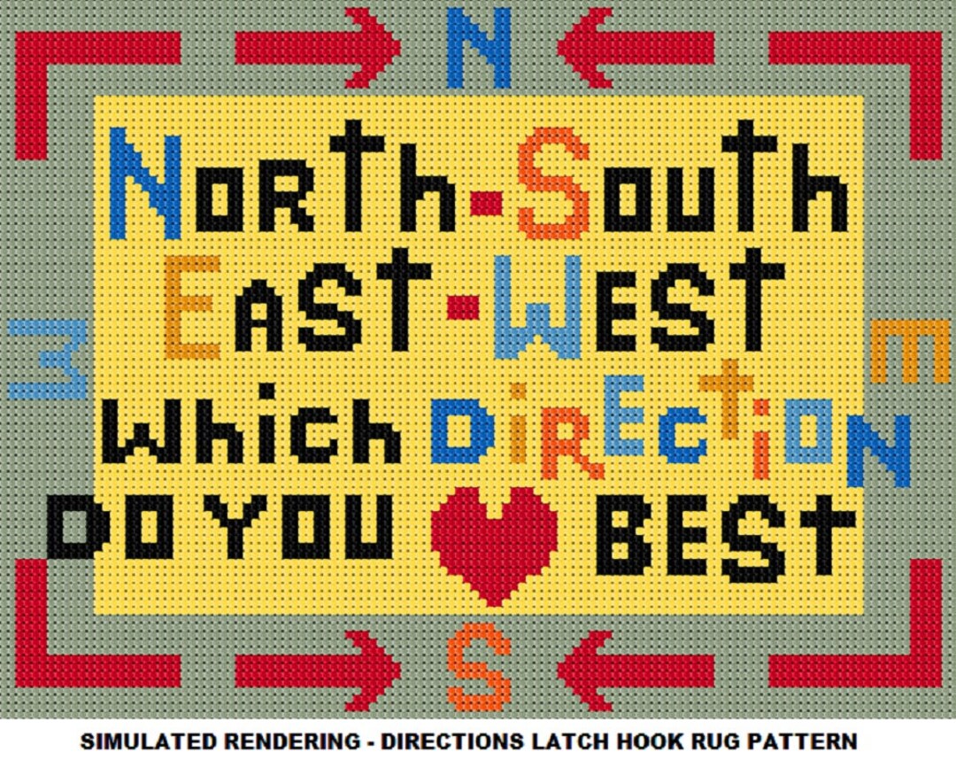 Latch Hook Pattern Directions Latch Hook Rug Pattern PDF - Etsy