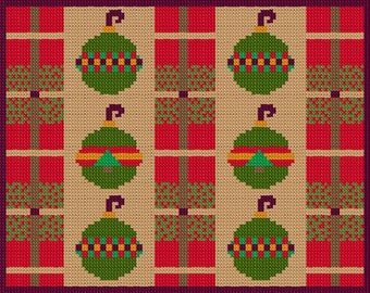 Holiday Plaids Of Joy, Latch Hook Rug Pattern, DIY Latch Hook Rug Kit Pattern - Latch Hook Rug Kit Pattern, PDF Latch Hook Rug Pattern