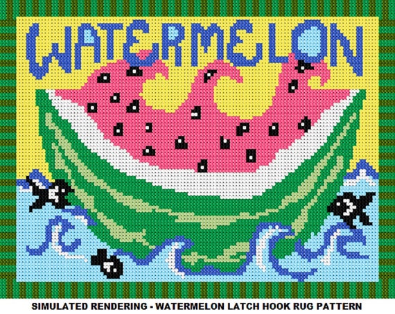Latch Hook Pattern Watermelon Rug