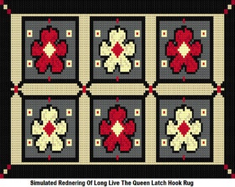 Lunga vita alla regina, modello tappeto con gancio, modello kit tappeto con gancio fai da te - modello kit tappeto con gancio, PDF modello tappeto con gancio
