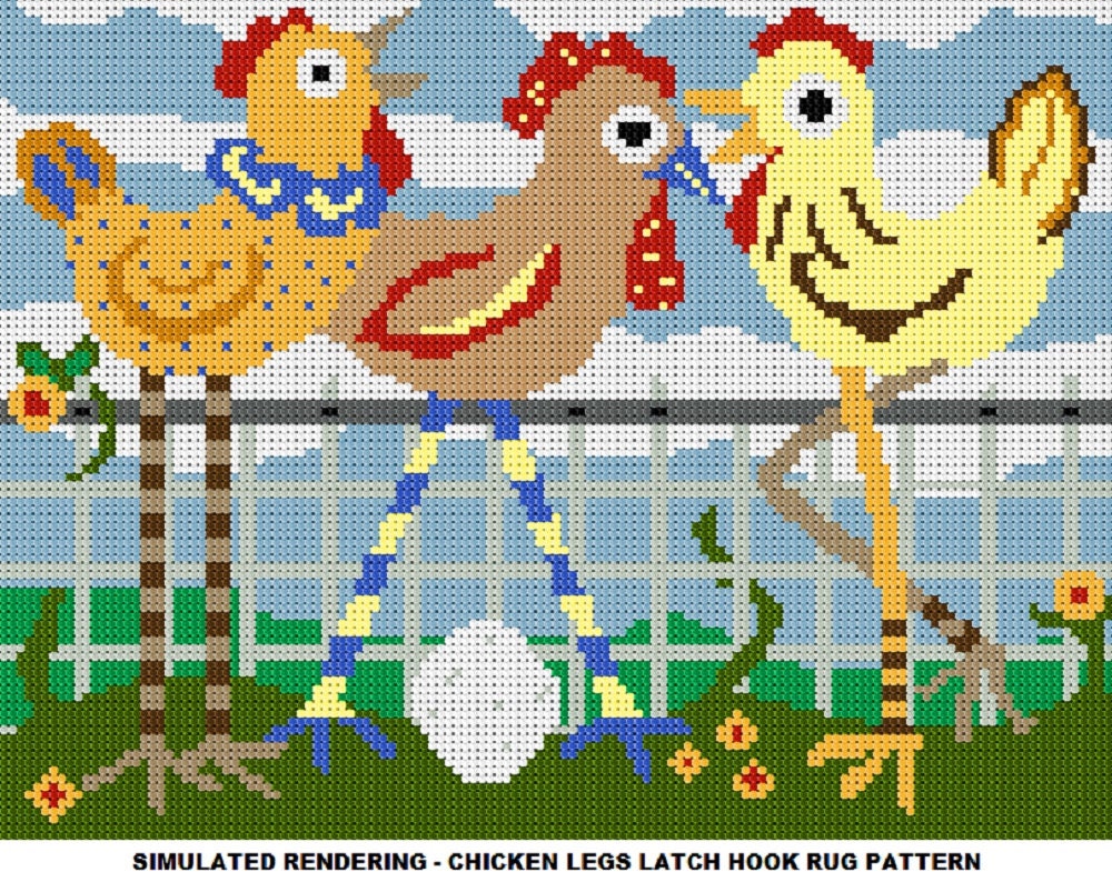 Latch Hook Pattern Chicken Legs Latch Hook Rug Pattern Mailed Pattern Only  Free Shipping Within United States 