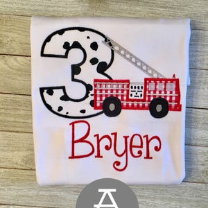 Birthday Shirt | 3rd Birthday | Fire Truck Birthday