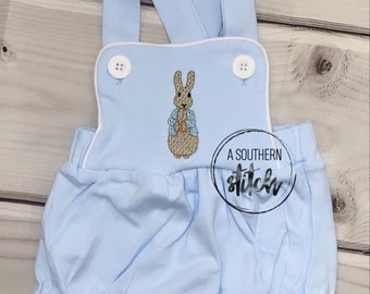 Peter Rabbit Embroidery | Sunsuit | Peter Rabbit Birthday | Bunny Party | Spring Summer | Monogram