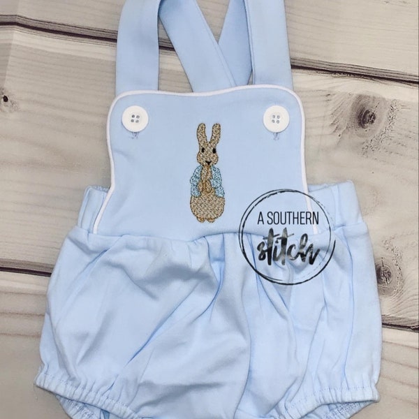 Peter Rabbit Embroidery | Sunsuit | Peter Rabbit Birthday | Bunny Party | Spring Summer | Monogram