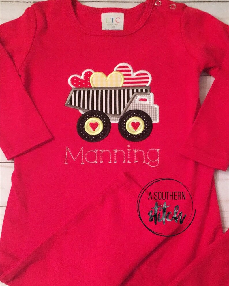Dump truck hearts appliqu valentines day dump truck etsy Dump truck hearts appliqu valentines day dump truck etsy