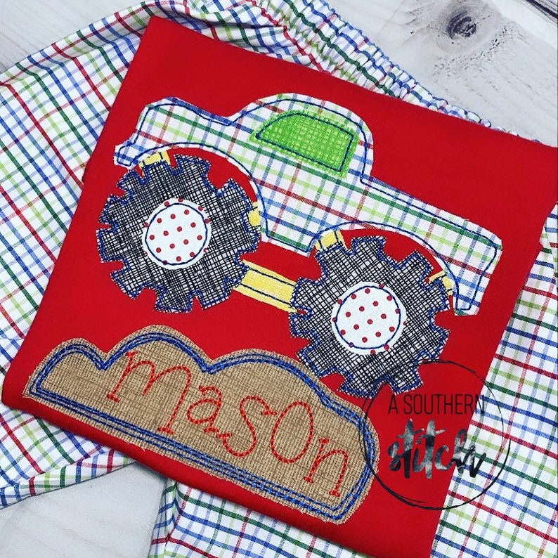 Monster Truck Appliqué | Boys Shirt | Monster Jam | Appliqué | Monogram image 3