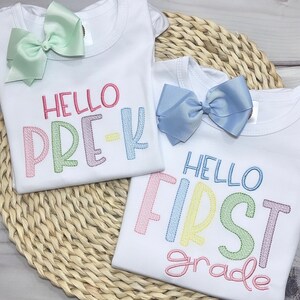Back to School Pre K First Grade | First Day of School Shirt