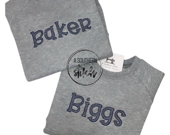 Boy Embroidered Name Sweatshirts | Monogram | Embroidery
