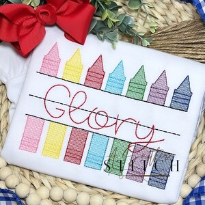 Back to School Crayon Sketch Name Frame  | Monogrammed Back to School Shirt