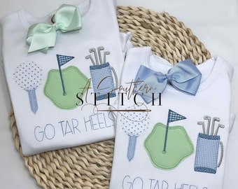 Golf Trio Appliqué | Ruffle Shirt | Summer Time | Daddy's Girl | Golf Appliqué