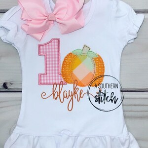 Girl Birthday Shirt | Little Pumpkin  | Fall Birthday | Little Pumpkin Turns One | Appliqué Birthday Shirt