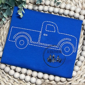 Vintage Truck Sketch Shirt | Blue Truck