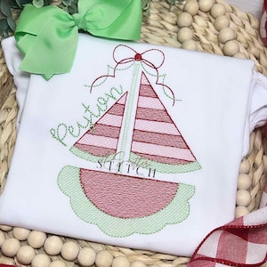 Watermelon sailboat Sketch | Sailboat Shirt